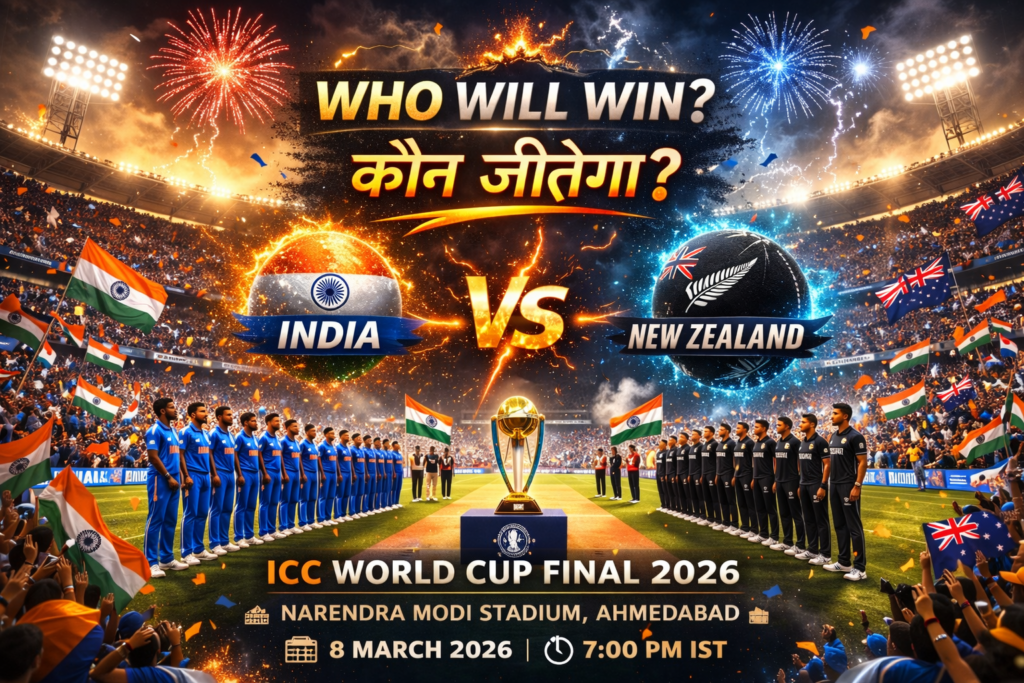 INDIA VS NEW ZEALAND ICC WORLD CUP FINAL 2026
