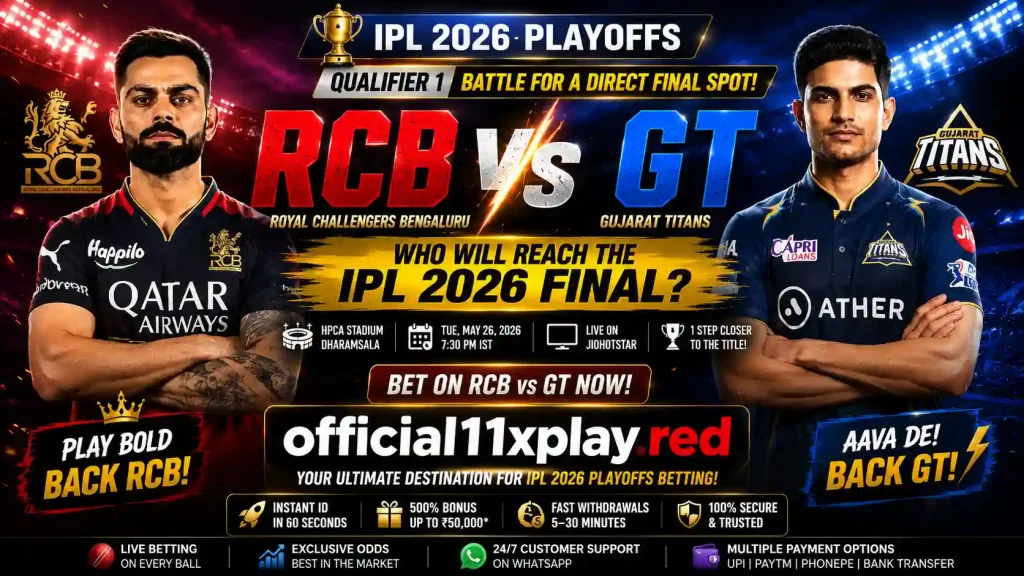 RCB vs GT Banner by official11xplay.red