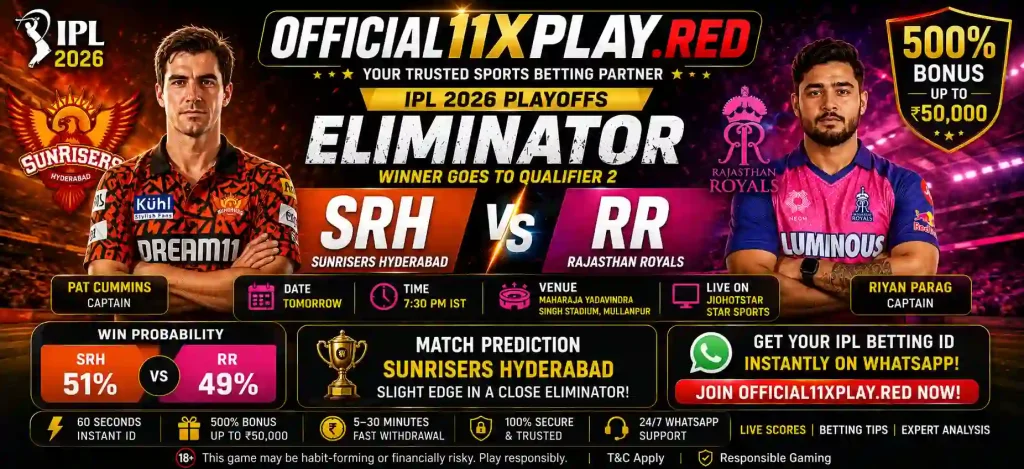 SRH vs GT Banner by Official11xplay.red