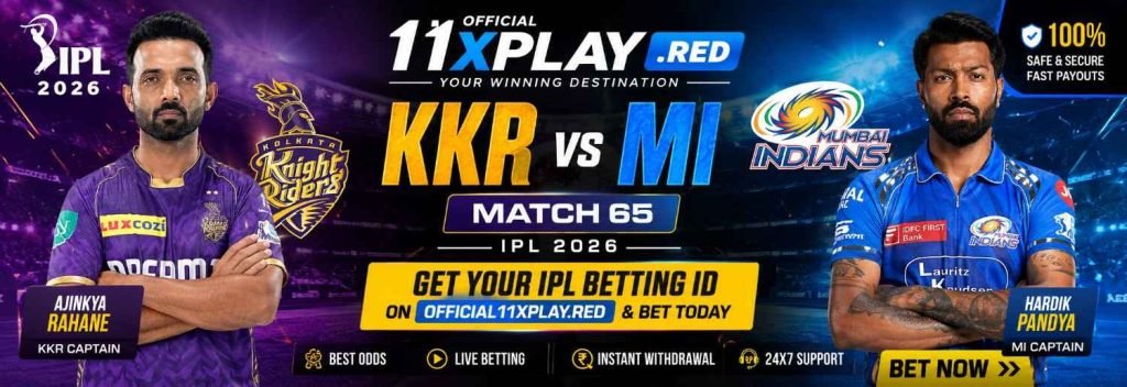 KKR vs MI Match 65 – Get Your IPL Betting ID on official11xplay.red