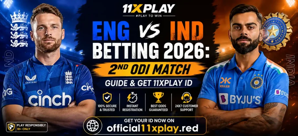 END vs IND 2nd ODI Match Betting Guide Banner By official11xplay.red