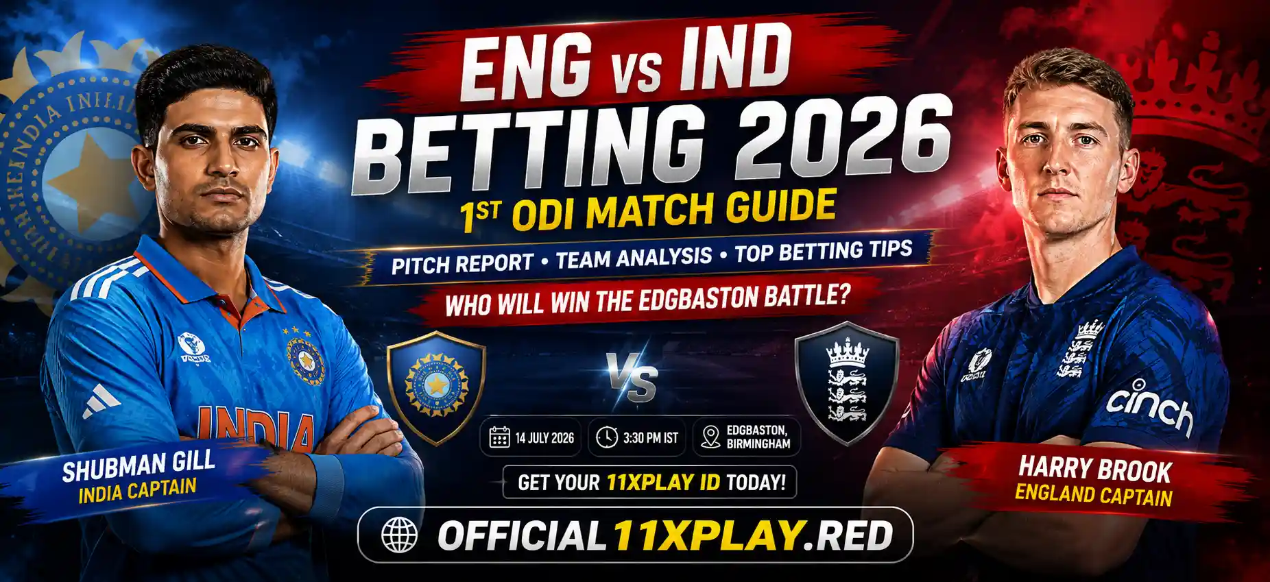 ENG vs IND 1st ODI Match Banner by Official11xplay.red
