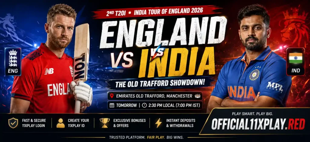 England vs India t20 2nd match by 11xplay.red
