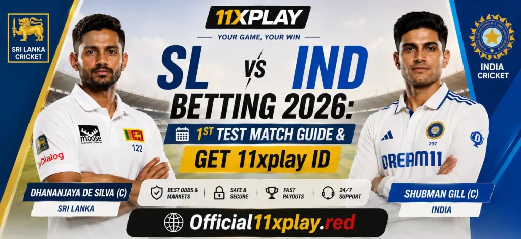 SL vS IND Day 4 Test match banner by official11xplay.red
