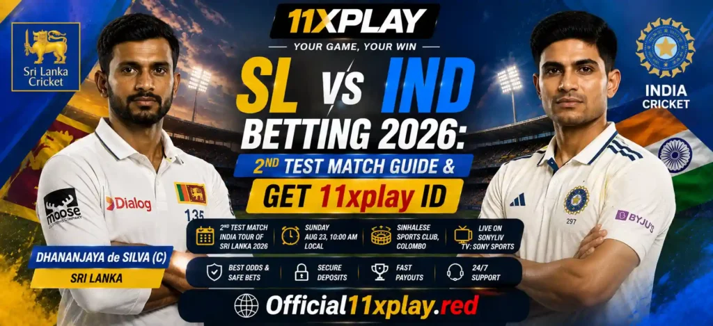 SL vs IND 3 test match Betting banner by 11xplay