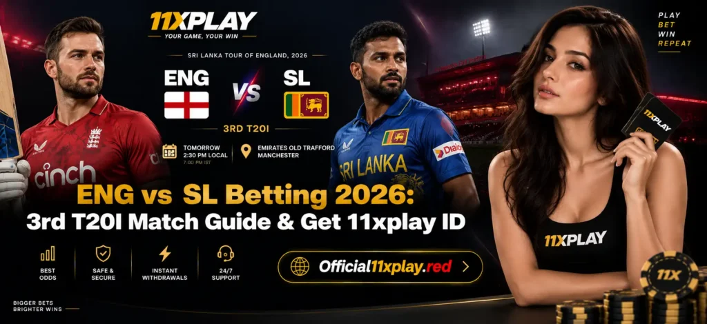 England Vs Sri lanka 3rd T20 Betting ID banner by official11xplay.red