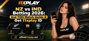 NZ vs IND beting 2nd T20 match banner by Official11xplay.red