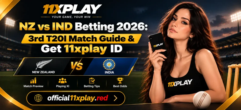 NZ vs IND beting 3rd T20 match banner by Official11xplay.red